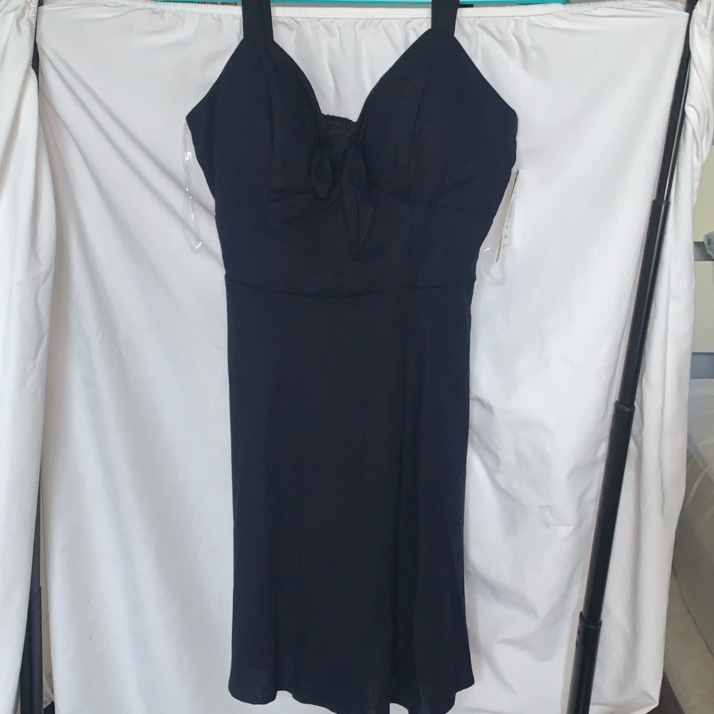 Navy Blue Knotted Dress